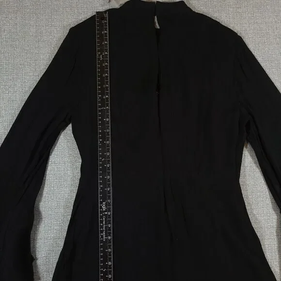 Philosophy Black Whimsigoth Dress 2 Sharkbite Hem Gauzy Ruffle Sleeve Witchy - Picture 9 of 16